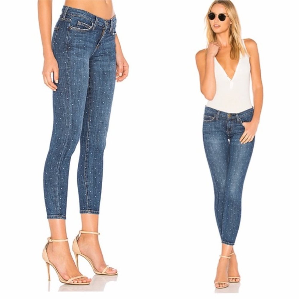 CURRENT/ELLIOTT The Stiletto In Love w/White Stars Blue Skinny Jeans Sz 26